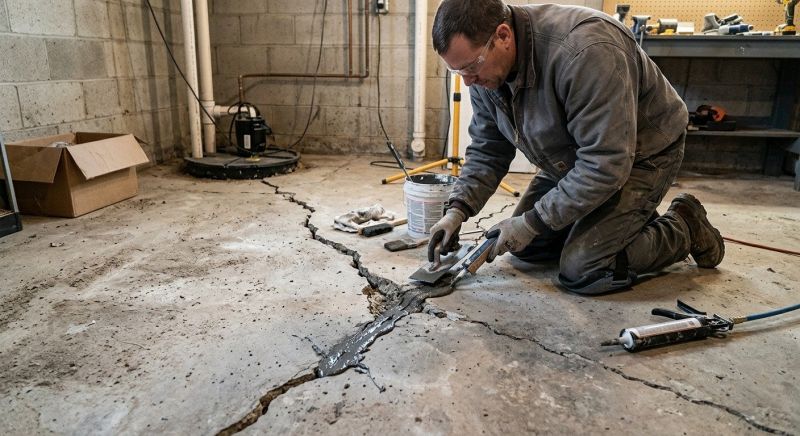 Cracked Basement Floor Repair in Douglasville, GA