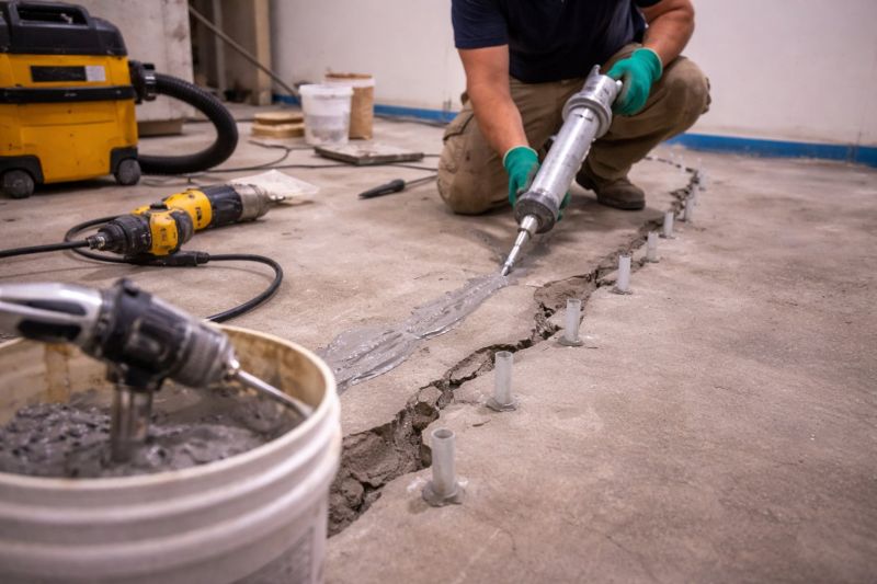 Cracked Basement Floor Repair in Douglasville, GA